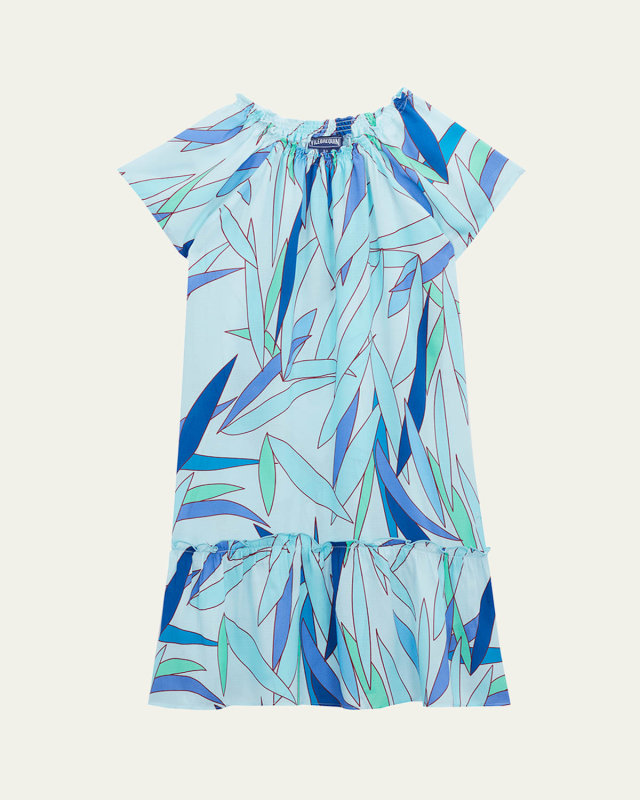 Girl's Textured Fab Printed Dress, Size 2-1